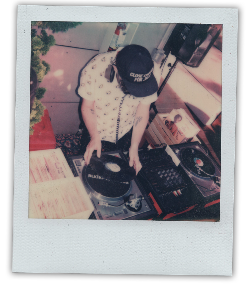 Dustin DJing (polaroid)